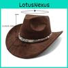 Boho Felt Cowboy Hat With Wide Brim For Summer Fashion And Sunshade