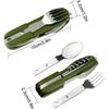 7 In 1 Multifunctional Outdoor Tableware Survival Tools Stainless Steel Foldable Fork Spoon Knife Picnic Camping Dinnerware