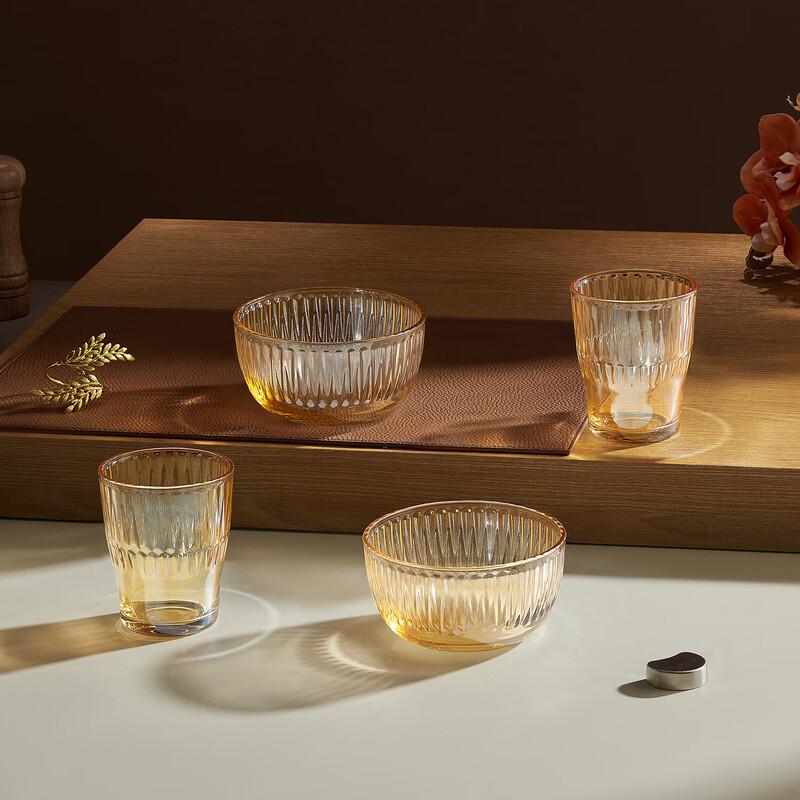 BAILOCK Starlight 4-Piece Glass Dinnerware Set