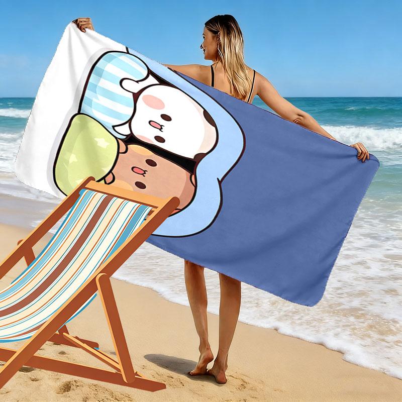 Bubu Dudu Print Beach Towel, Large Soft Quick Dry Towel for Beach Camping Swimming