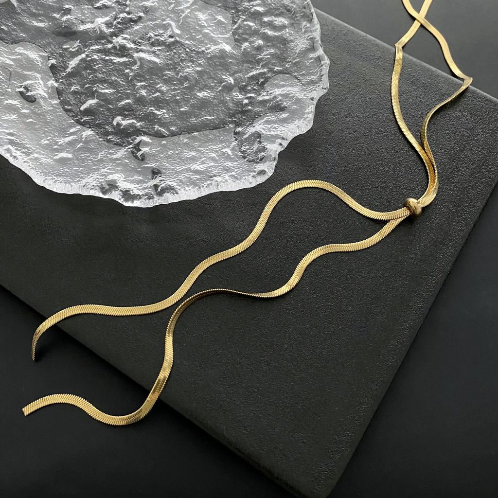 Stainless steel Snake Chain Necklace for women fashion sexy Gold Color collarbone necklace gift