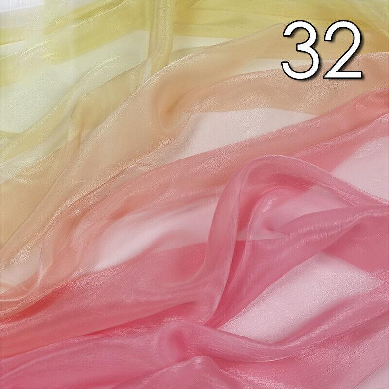 100X150CM Brocade Silk Gradient Chiffon Fabric Hanfu Stage Costume Material Crafts Organza Tulle Fabric DIY Sewing Supplies