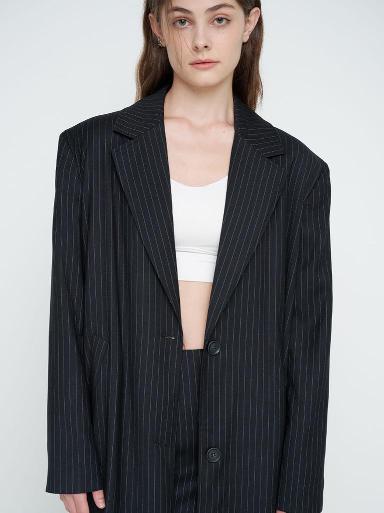 Moi Fair Striped Maxi Skirt/Black