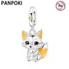 Copper Cute Fox Animal Original Pendants Bracelet Charms Jewelry Party Beads Diy Trendy Gifts
