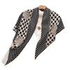 Thousand Birds Grid Flower Herringbone Velvet Printed Triangle Scarf Shawl External Scarf Headscarf Fashion Autumn And Winter Scarf