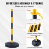 Adjustable Traffic Delineator Post Cones, 4 Pack, Traffic Safety Delineator Barrier with Fillable Base 8FT Chain, for Traffic Control Warning Parking