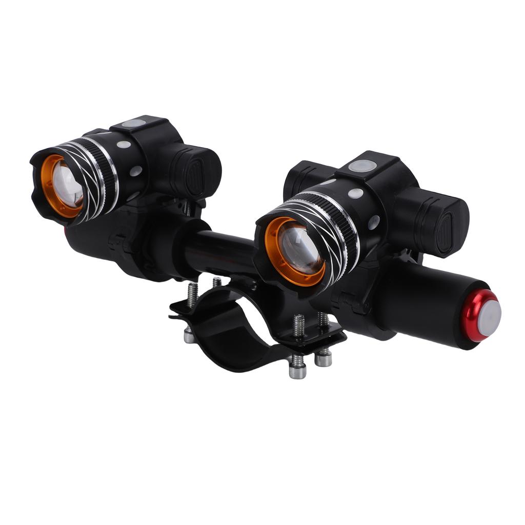 Scooter Handlebar Headlights Aluminum Alloy USB Rechargeable Bike Front Lights for 45-52mmCelsius 1.77-2.05inch Pole Diameters