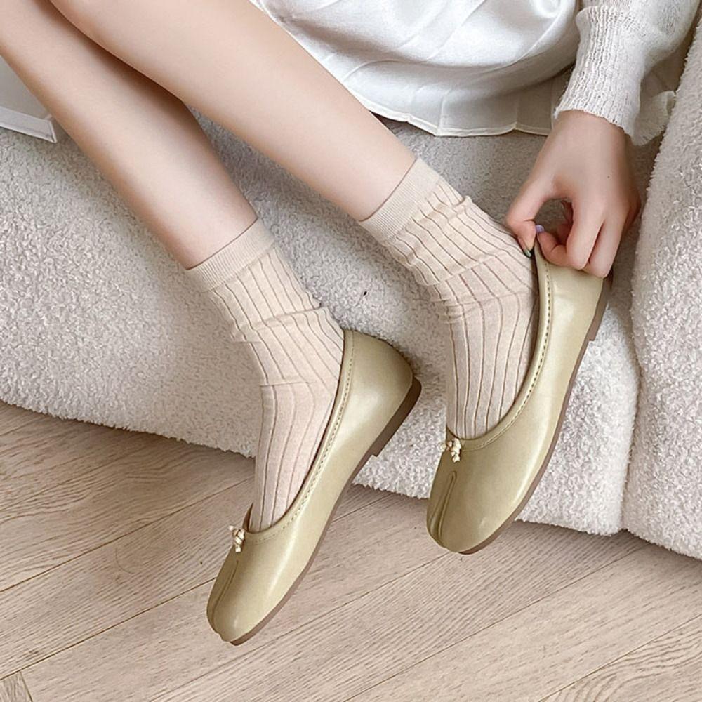 2Pairs Lolita JK Toe Separator Socks Anti Slip Short Tube Socks Two Toed Cotton Socks School