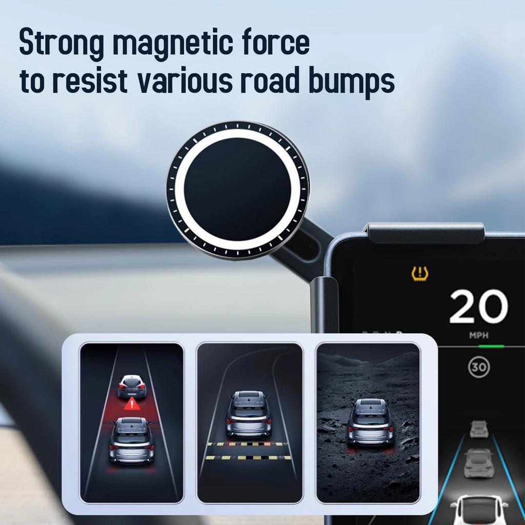 TEEQ Car Phone Holder For Tesla 2016-2025 Model 3/Y Mount Adjustable Magnetic Phone Holder Car Screen Side Phone Support Frame