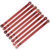 8PCS Metal Pull Rod Kit Upgrade Modified Parts for Aixal SCX10 1 10 Simulation Crawler CarRed