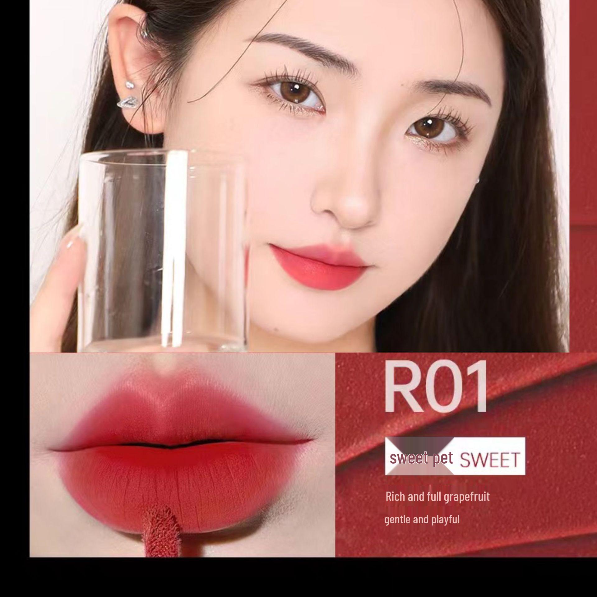 

Carmela Color-Lock Lip Glaze: Long-Lasting Matte Velvet, Non-Stick Cup, Nude Lipstick