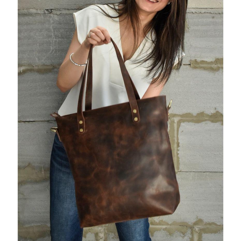 leather tote bag for women gift large leather work bag Personalized purse gift genuine leather Shoulder shopper for mother girlfriend laptop