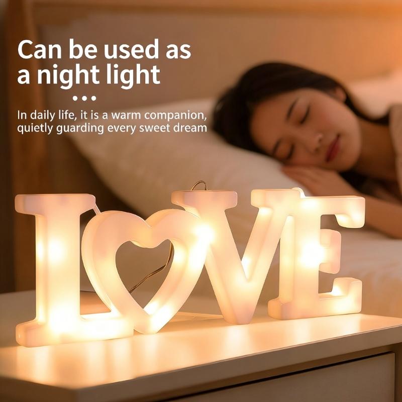 LED Illuminated LOVE Letter Sign Shatterproof PVC Glowing LOVE Letter Decoration for Wedding Valentine's Day Anniversary