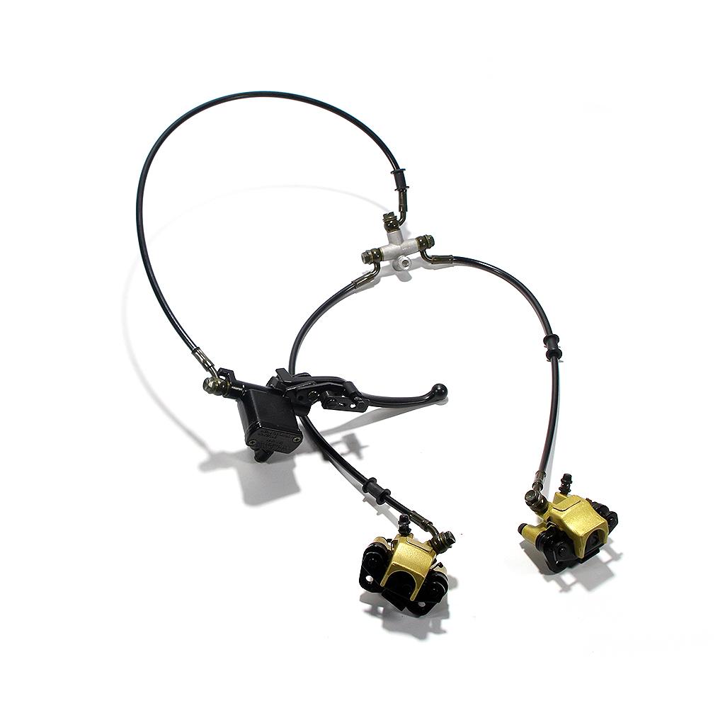 

Front Twin hydraulic Disc Brake master cylinder hydraulic Caliper System For DIY 50cc-125cc ATV Buggy Karting золотой