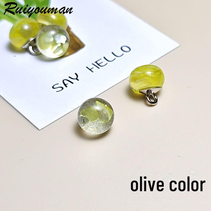 Cheongsam Jade Sequin Transparent Tang Suit Hanfu Decorative Resin Button