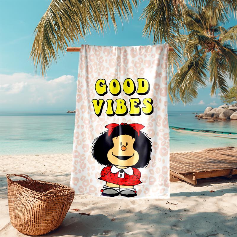 Mafalda Beach Towel Outdoor Camping Beach Towel for Vacation Swim Outdoor Pool Absorbent Bath Towel
