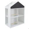 GINGER HOME Children's Shelf – Montessori House-Shaped Storage Unit, with Blackboard, 6 Compartments, White, 95.8 Cm