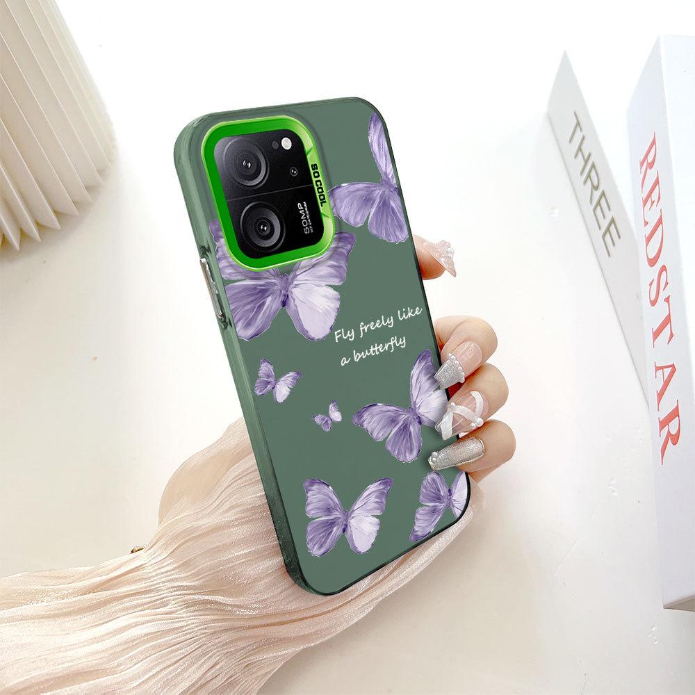 

Окрашенный узор, цветной серебристый, двухсторонний, жесткий, противоударный чехол для телефона Xiaomi Redmi Poco Xiaomi Poco X2 зелёный