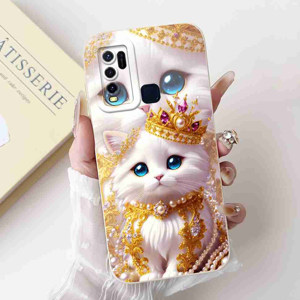 For vivo Y50 2020 1935 6.53" Case Cherry Girl Soft Silicone Cover Cartoon Rabbit For Vivo y50 VIVO Y50 V1965A Phone Cases Bumper