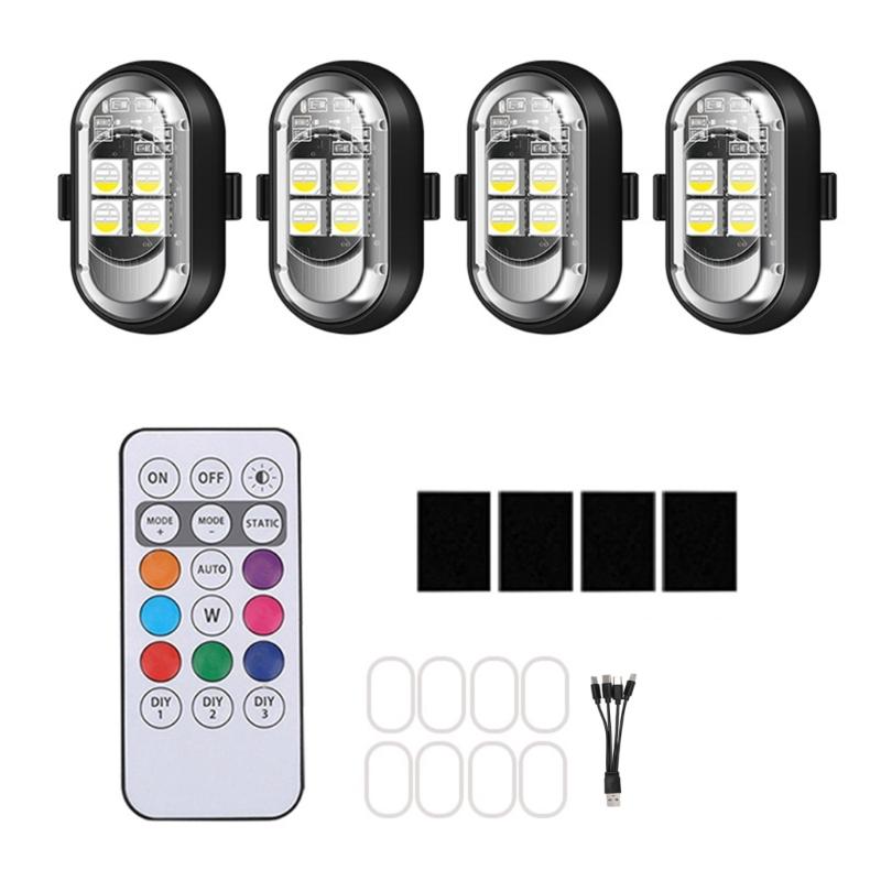 

Wireless Remote Control LED Strobe Warning Light For Car Motorcycle And Drones With Multiple Flash Modes