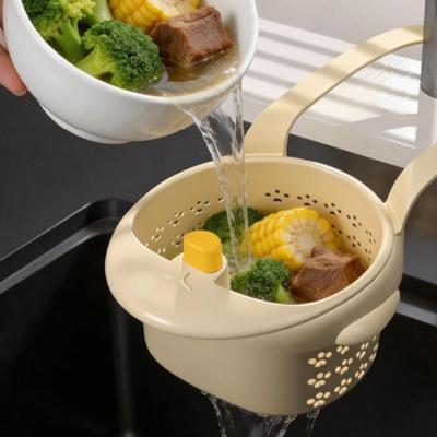 Punch-free Sink Hanging Strainer Basket Detachable Food Residue Separator  Vegetable Washing