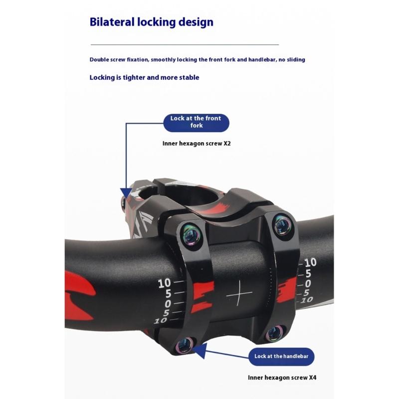 Mountain Bike Handlebars Short Stem Aluminum Alloys Short Road Bike Stem Handlebar Accessories Easy To Installation