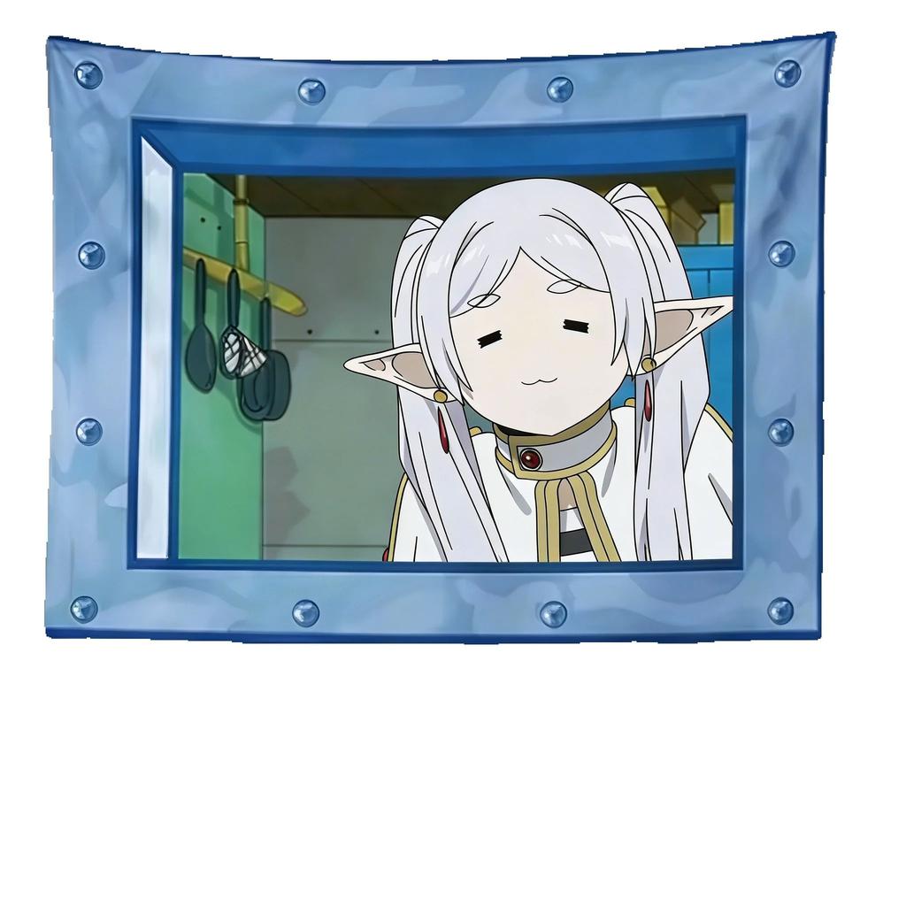 Anime USA Flag Tapestry Elf Character Polyester Wall Hanging for Bedroom Dorm Viral Anime Aesthetic Room Decor