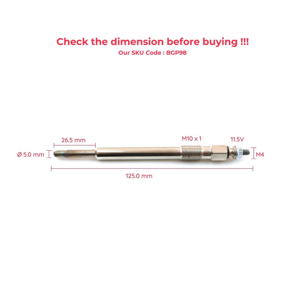 EGP98 1 Stück Glühkerze Zusatzheizung 11,5 Volt ETC8847 für Land Rover Range 200Tdi 300Tdi