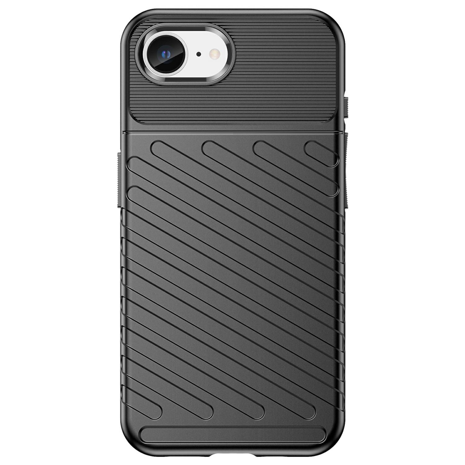 

For iPhone 16e Case Twill Texture TPU Shockproof Protective Phone Cover Blue
