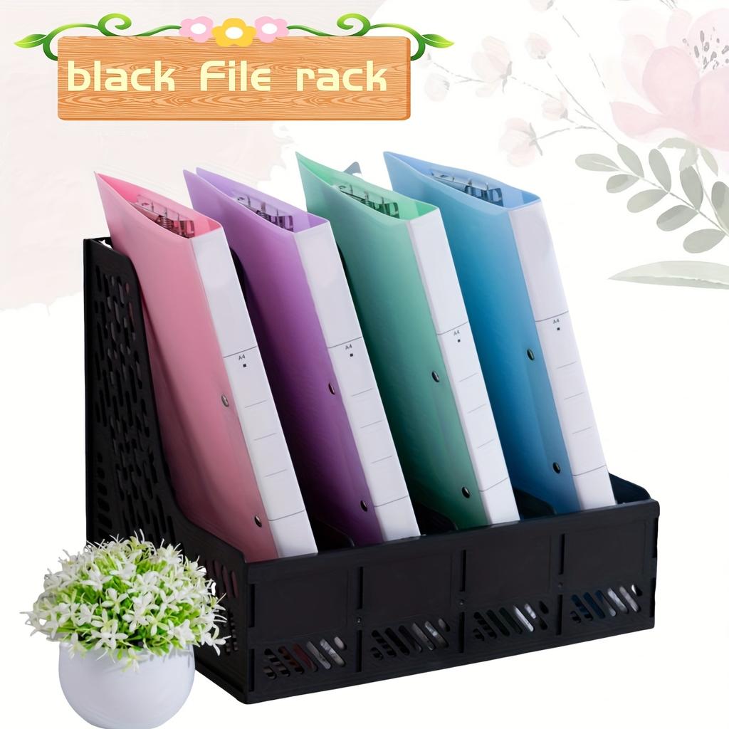 Detachable Large-Capacity Office File Organizer, Bookend, Four-Column File Divider for Desktop Document Storage