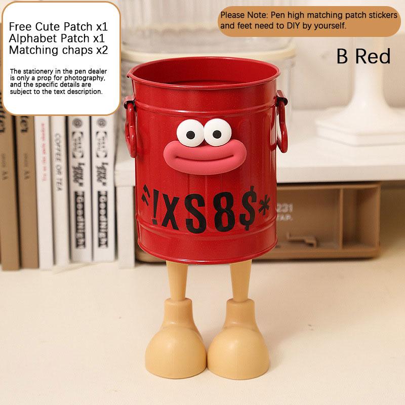 Big Mouth" Iron Pen Container Iron Pen Holder Student Desktop Iron Barrel Office