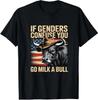 (AUF DER RÜCKSEITE) Wenn Geschlechter Sie verwirren Gehen Sie Melken Sie Einen Stier USA Flagge T-Shirt, HEISS, Unisex Tee