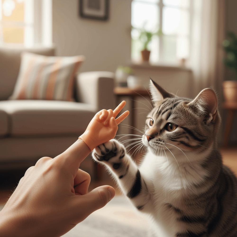 3pcs/set Novel Shape Bite Resistant Pet Finger Puppet Soft Mini Cat Finger Sleeve Funny Cat Massage Tool Interaction