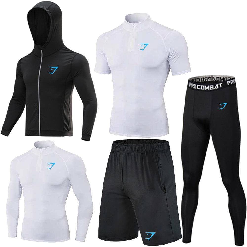 Set di Polo Elasticizzate ad Asciugatura Rapida da Uomo GYMSHARK - Abbigliamento Sportivo Traspirante, Aderente per Allenamento e Corsa con Protezione Solare