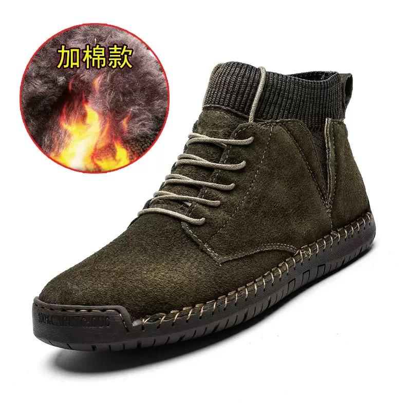 Size 48 Mens Shoes Handmade Ankle Boots for Men Leather Shoes Autumn Outdoor Hiking Boots Sneakers High Top Footwear Anti Slip