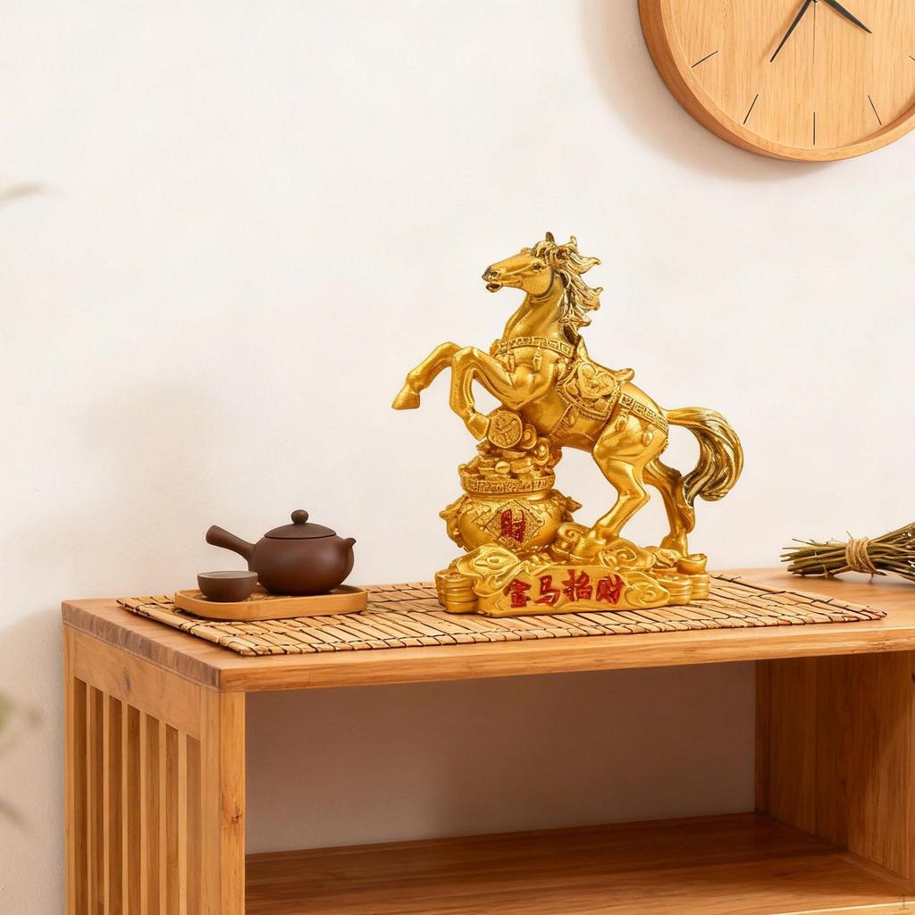 Feng Shui Figure, Decorative Sculpture Horse Art Figurine, Resin Statue for Desk Decoration