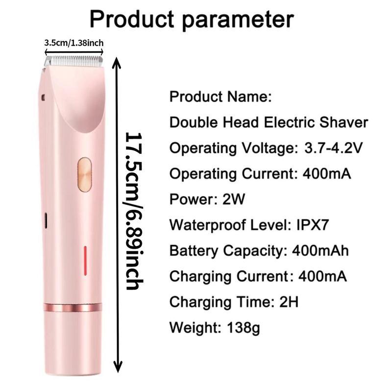 Kadınlar İçin Elektrikli Bikini Düzeltici, Şarj Edilebilir 2'si 1 Arada Vücut ve Yüz Kılları Alma, Kadınlar İçin Su Geçirmez Islak ve Kuru Kullanım Düzeltici