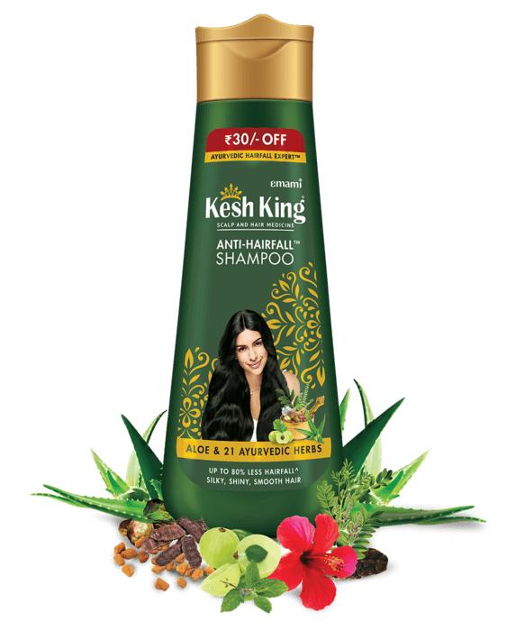 Oferta ograniczona czasowo!! Kesh King Ajurwedyjski olejek do skóry głowy i włosów, 100 ml szampon przeciw wypadaniu włosów, 200 ml Combo