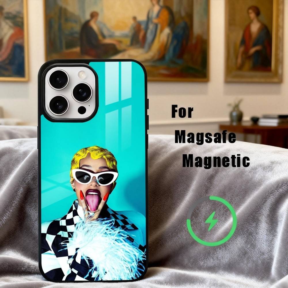 Confident C-Cardi B Singer Phone Case For iPhone17,16,15,14,13,12,11 Plus,Pro Max Magnetic For Magsafe Wireless Charging
