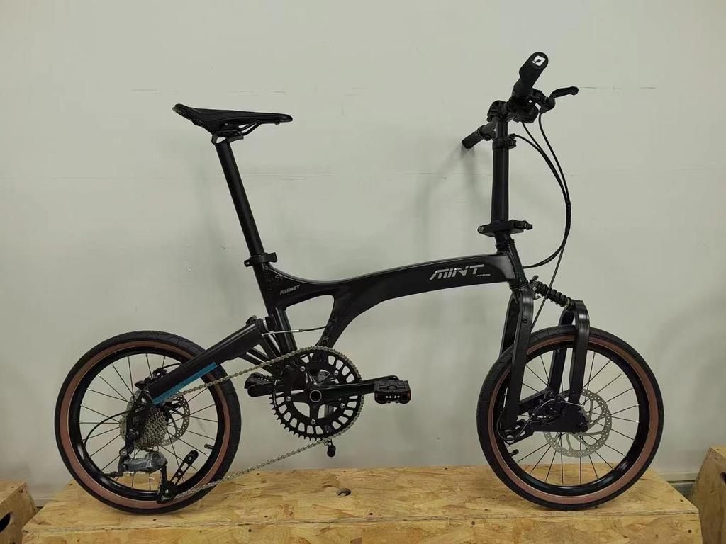 MINT 18" Folding Aluminum Bicycle, Disc Brake, 9-Speed, Shock Absorption, Commuter-Friendly