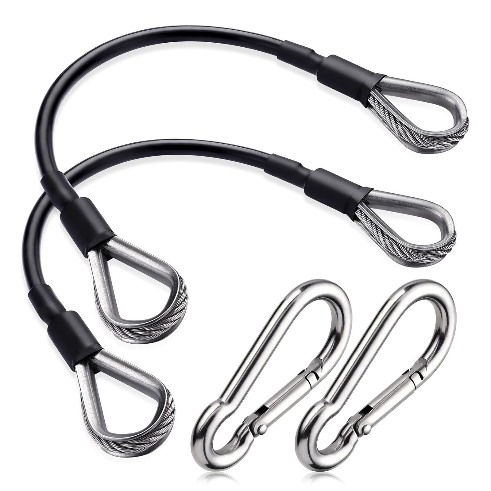 

2Pcs Gym Extension Cable Replacement Pulley System Fitness Cable with Carabiner for Leg Extension, Pull Down Enduring 1