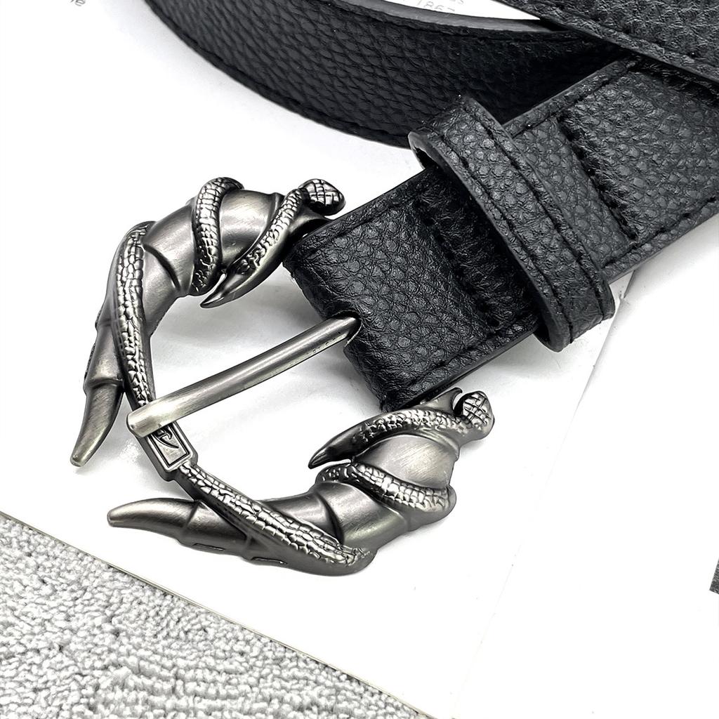 Special-shaped Double Snake Wound Horn Dragon Claw Buckle Design Sense Niche Belt Trousers Accessories Men's Belt Candle Dragon Belt