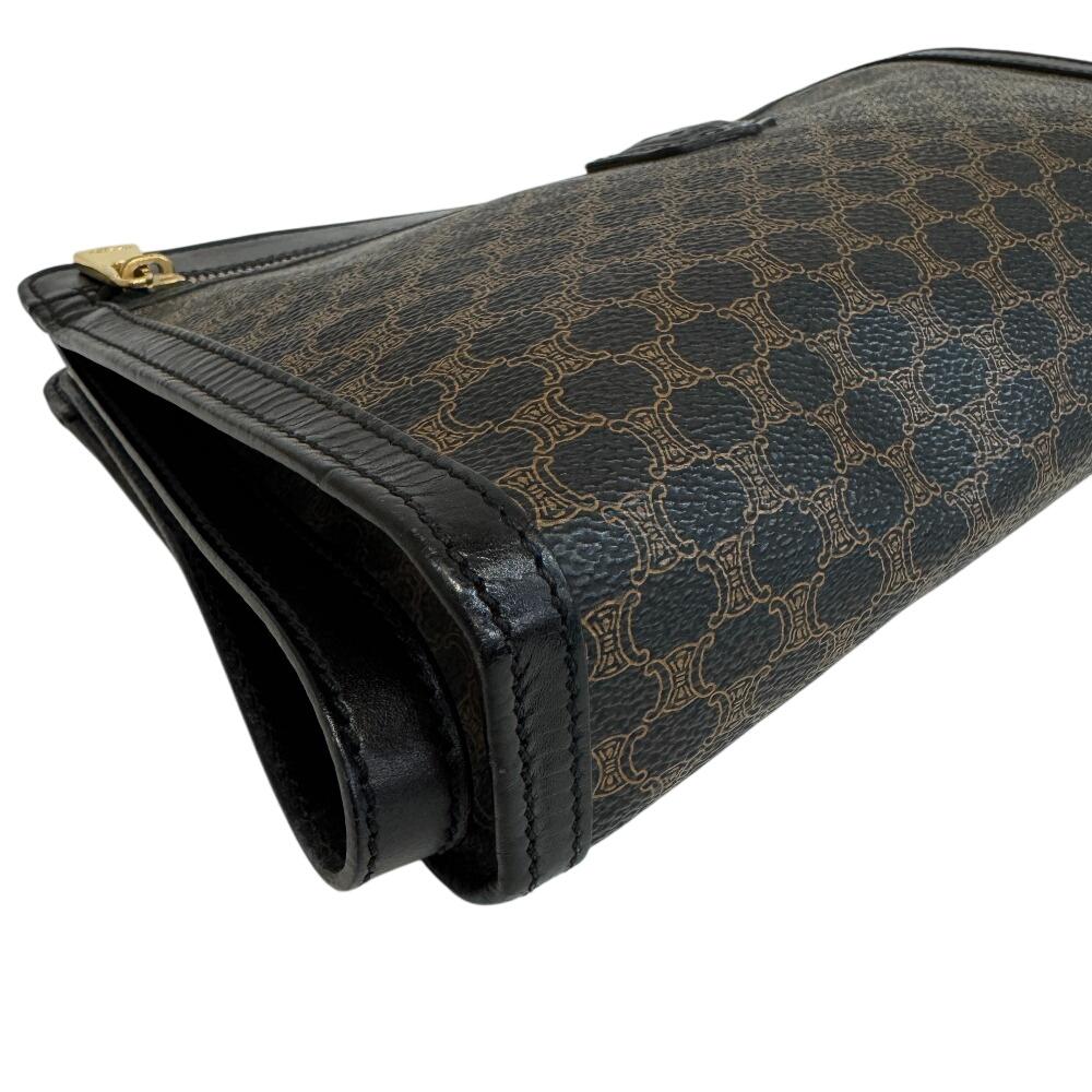 CELINE business bag pouch Macadam leather Clutch bag black leather Used