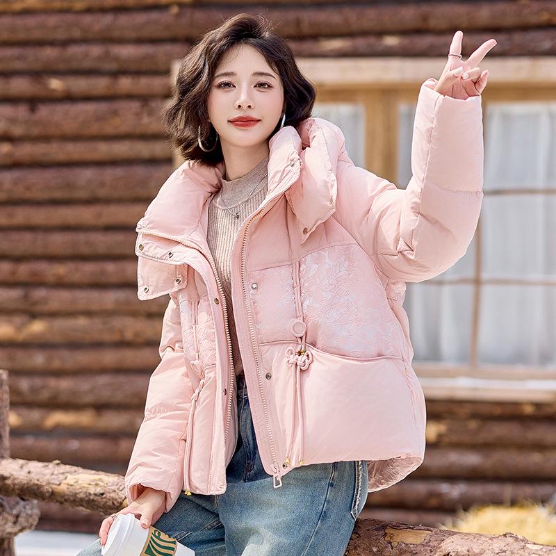 Women's Winter Hooded Windproof Down Jacket - Thickened, Short, Plus Size, 90% White Duck Down