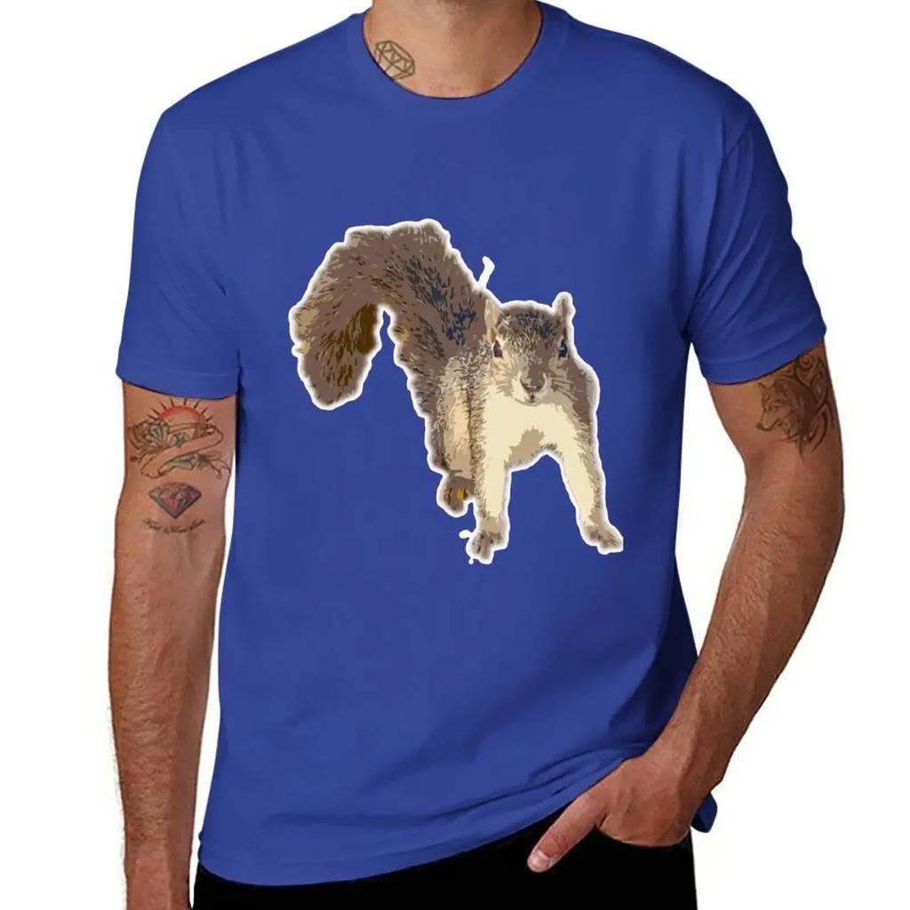 Squirrel Portrait T-Shirt Plus Size Tops for a Boy Summer Clothes Fitted T Shirts for Men