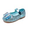 Korean Style Girls' Leather Rhinestone Princess Shoes - 2025 Spring/Autumn Soft Sole Fashion Flats