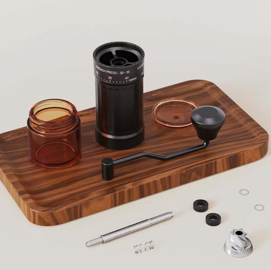 CLITON Hand-Crank Coffee Grinder, External Adjustment Coffee Bean Grinder, Manual Portable Coffee Machine
