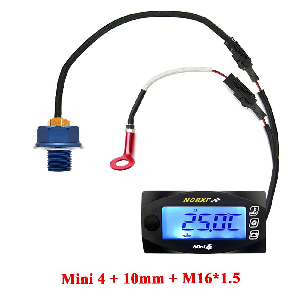 Motorcycle MINI 4 DUAL TEMP METER oil temp gauge cylinder temperature voltage time For cb500x nmax125 XMAX250 300