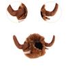 Pet Funny Ox Hat Pet Cow Hat with Ox Horn Comfortable Dress up Dog Cow Hat for
