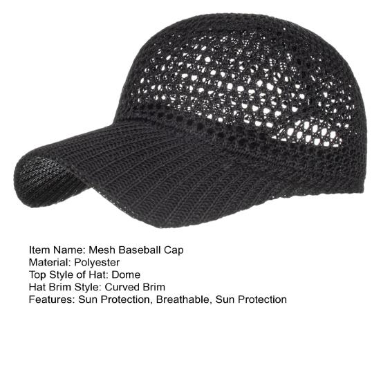 Summer Mesh Baseball Cap for Men Women Curved Brim